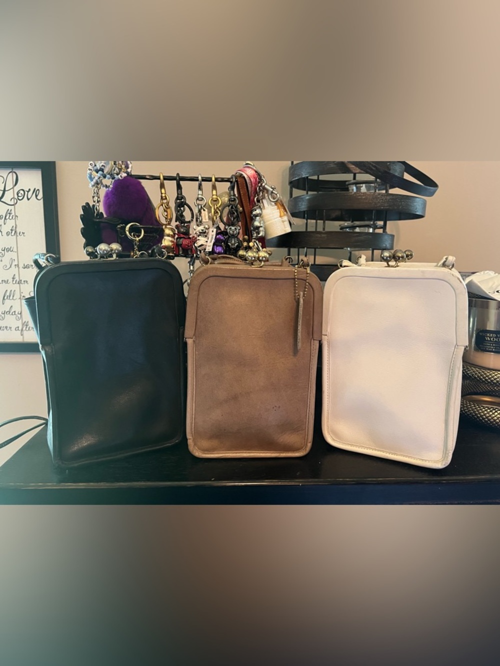 White, Black, Taupe Vintage Bonnie Cashin Kiss lock Bags